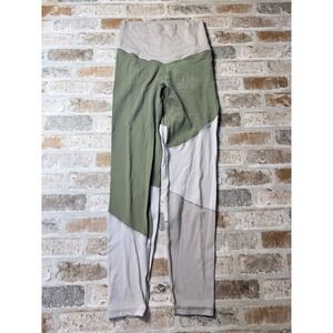 Aerie Chill Play Move Colorblock Leggings Olive Green Lavender Purple Small